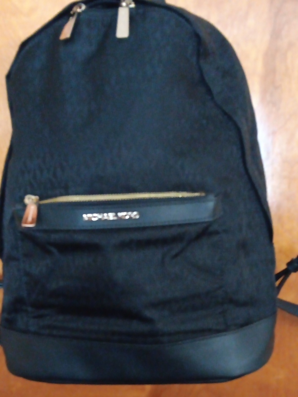 Michael Kors Black Backpack with Gold Hardware
